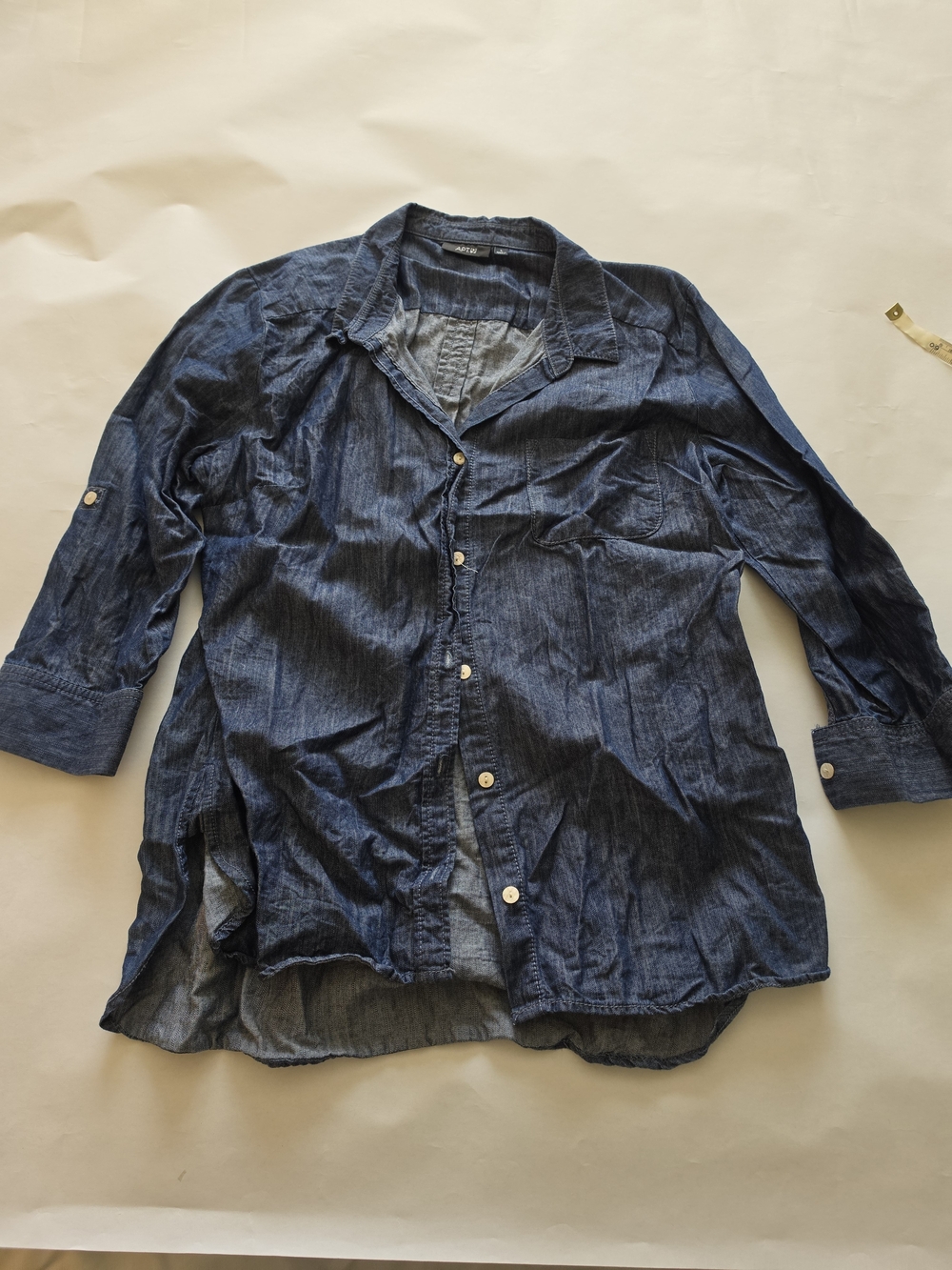 Dark Blue Denim Button-Up Shirt